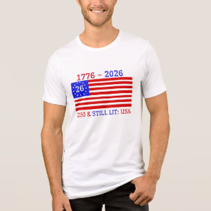 T-SHIRT  EN TRI-MATIÈRE (1776 - 2026) 250 & STILL LIT : USA