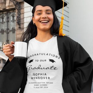 T-shirt En Tri-matière 2026 Script Casquettes Noir et Blanc pour la Remis
