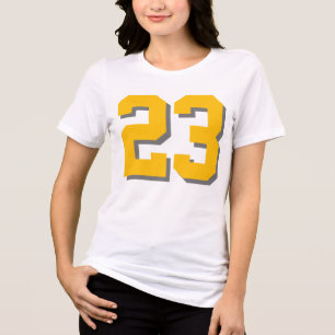 T-shirt En Tri-matière 23 Chemise Personnalisée, Tee Tri-Blend Numéroté