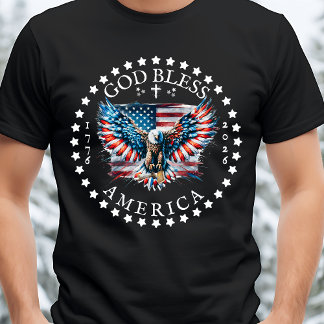T-shirt En Tri-matière 250th US Anniversary Men God Bless America 