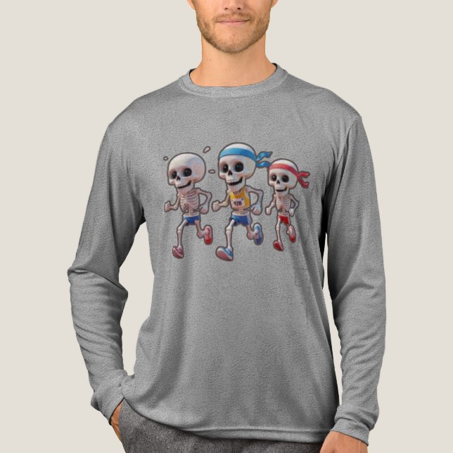 T-shirt En Tri-matière “3D Cartoon Skeleton Race • Funny Running Skeleton (Recto)
