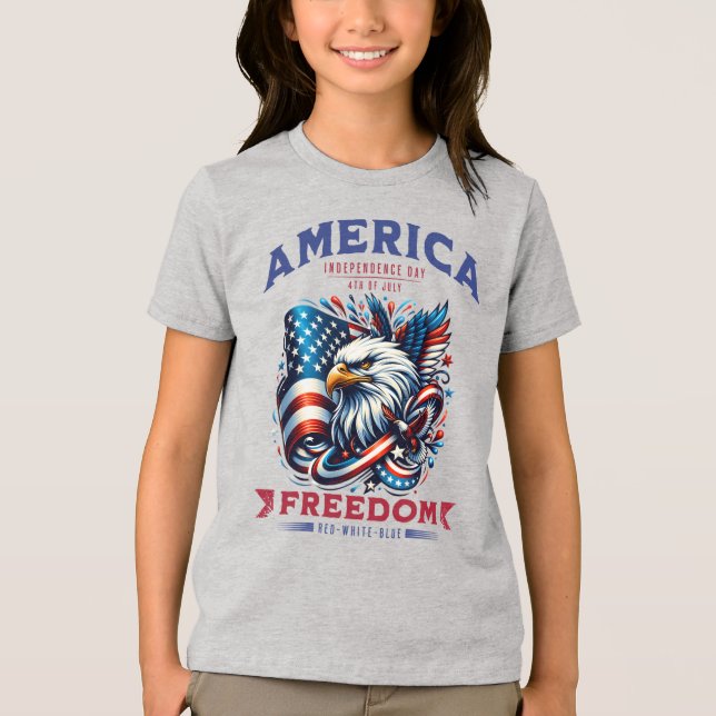 T-shirt En Tri-matière 4 juillet American Eagle Sublimation-61901 (Recto)