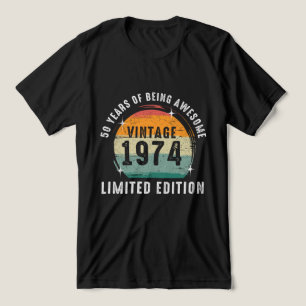 T-shirt En Tri-matière 50 ans d'être génial vintage 1974