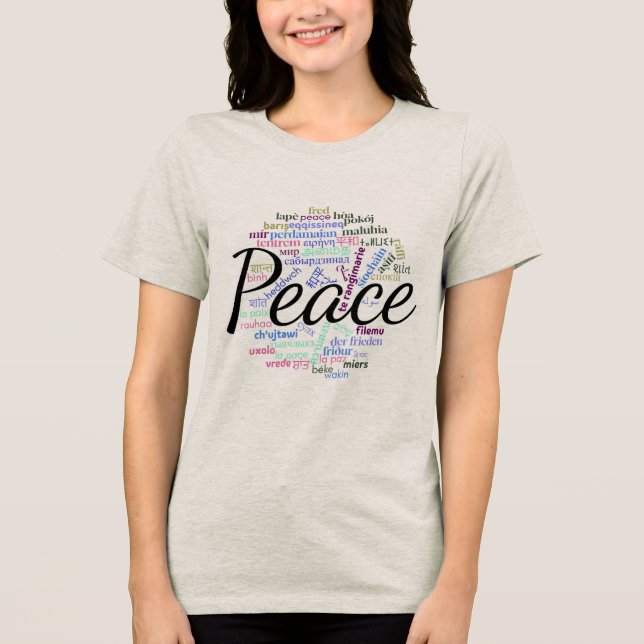 T-shirt En Tri-matière 50 mots pour la paix - KulshanPeace (Recto)