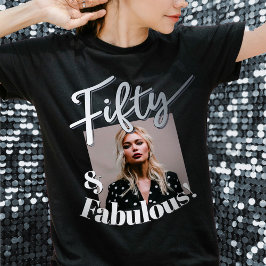 T-shirt En Tri-matière 50e anniversaire cinquante fabuleux script argent