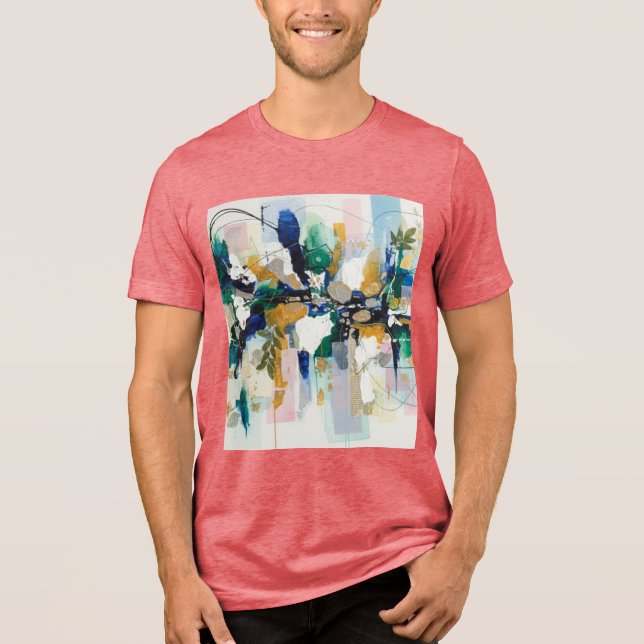 T-shirt En Tri-matière Abstract Gold and Green (Recto)