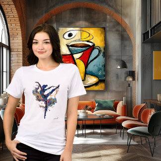 T-shirt En Tri-matière Abstract Rhythmic Gymnast | Fluid Ink Watercolor M