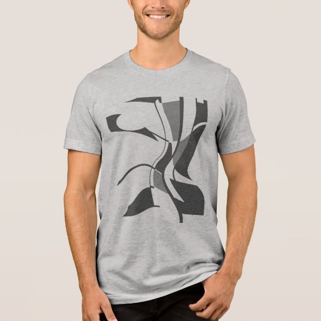 T-shirt En Tri-matière Abstrait noir gris foncé scintillant art (Recto)