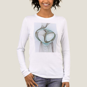 T-shirt En Tri-matière Abstrait Turquoise Brown Gold Elegance