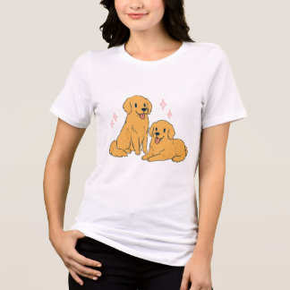 T-shirt En Tri-matière Adorables Sœurs Chiots Retriever Doré Amoureux de