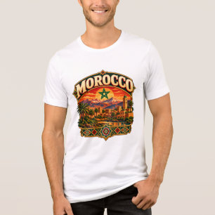 T-shirt En Tri-matière Affiche de voyage vintage montagne Marocaine Maroc