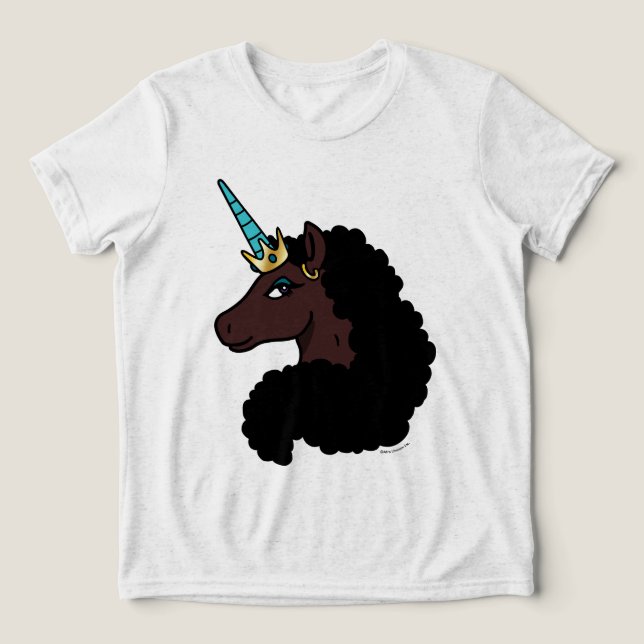 T-shirt En Tri-matière Afro Unicorn | Magique (Design Recto)