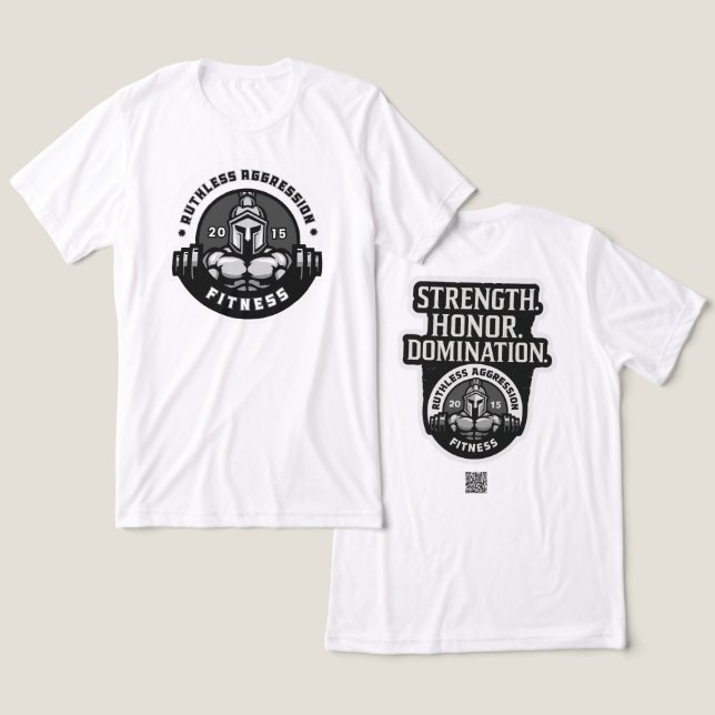 T-shirt En Tri-matière Agression impitoyable Fitness Gym Tee # 2 (Design Recto & Verso)