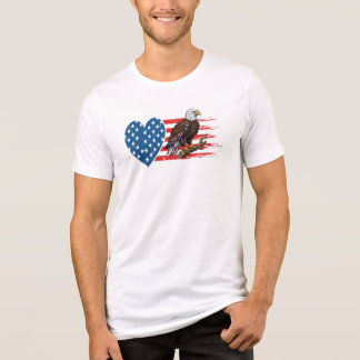 T-shirt En Tri-matière Aigle chauve, Cœur de drapeau américain
