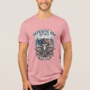 T-shirt En Tri-matière Aigle Tactique Patriotique Crâne Inspiré Militaire