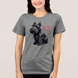 T-shirt En Tri-matière Aimez-moi, Aimez mon Scottie, Texte modifiable