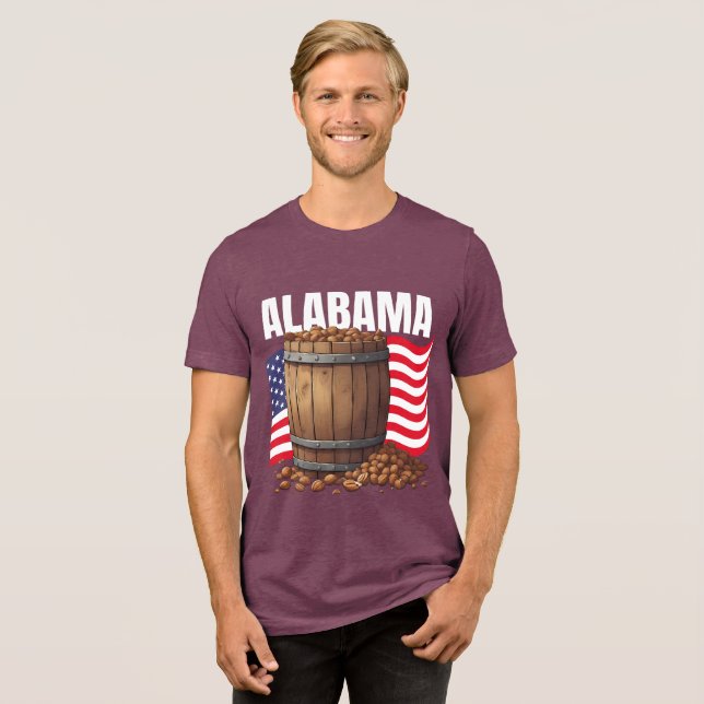 T-shirt En Tri-matière Alabama Men's Bella+Canvas Dark (Recto plein)