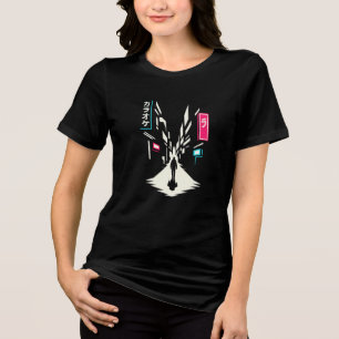 T-shirt En Tri-matière Allée Silhouette Cyberpunk – Rue Japonaise Néon