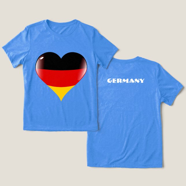 T-shirt En Tri-matière ALLEMAGNE Cadeau spécial Bleu Touriste Classique (Design Recto & Verso)