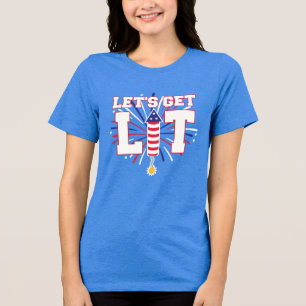 T-shirt En Tri-matière ALLONS AVOIR DES Feux D'artifice Patriotique