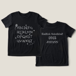 T-shirt En Tri-matière Alphabet étoiles blanc - tableau craie   Rentree s