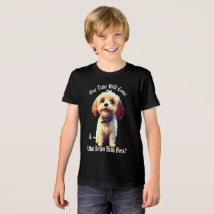 T-shirt En Tri-matière Amande Chiot Blanc Oreilles Mignonne Chien Design