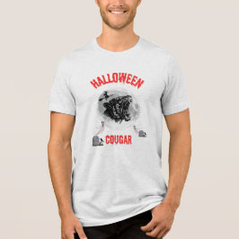 T-shirt En Tri-matière american cougar on halloween night with crows