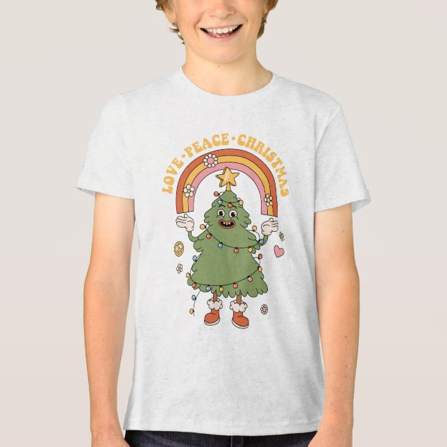 T-shirt En Tri-matière Amour, Paix, Noël - Un Super Vacances (Recto)
