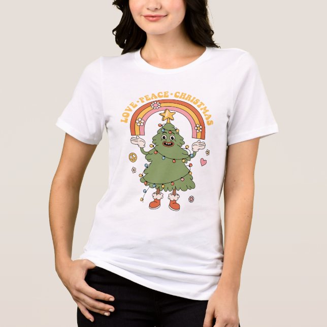 T-shirt En Tri-matière Amour, Paix, Noël - Un Super Vacances (Recto)
