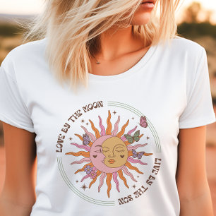 T-shirt En Tri-matière Amour par le Soleil Rétro Boho Lune