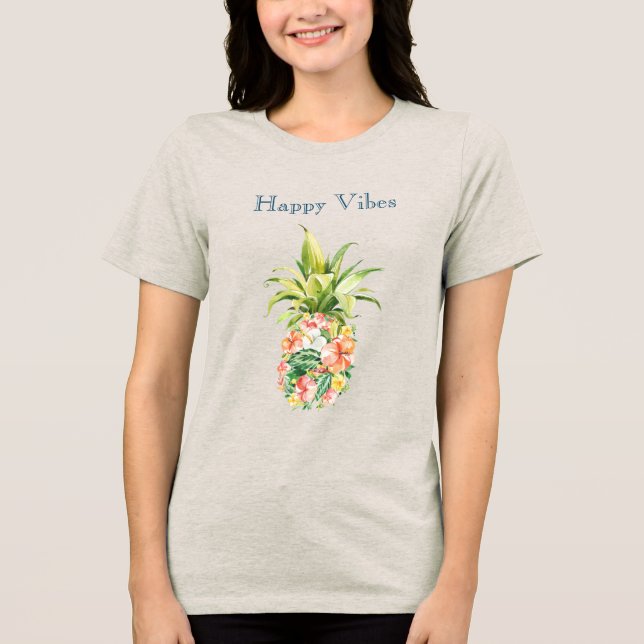 T-shirt En Tri-matière Ananas floral tropical (Recto)