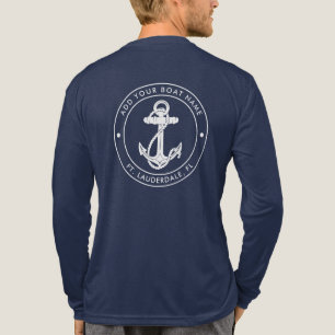 T-shirt En Tri-matière Ancre nautique Nom de bateau personnalisé