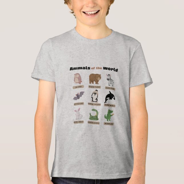 T-shirt En Tri-matière Animaux du monde - Drôle alternative Animal Na (Recto)