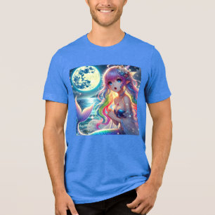 T-shirt En Tri-matière Anime Girl chanter Moonlight Pixie Rainbow Mermaid