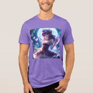 T-shirt En Tri-matière Anime Girl Violet Papillon Aile Lune Fée