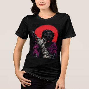 T-shirt En Tri-matière Anime Guerrier Épée Lune Rouge Art Hug