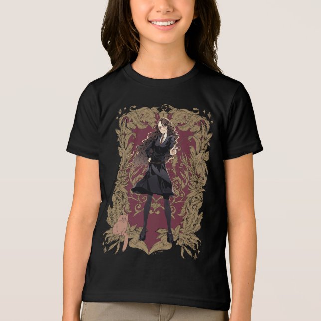 T-shirt En Tri-matière Anime Hermione Granger Cadre Orné (Recto)