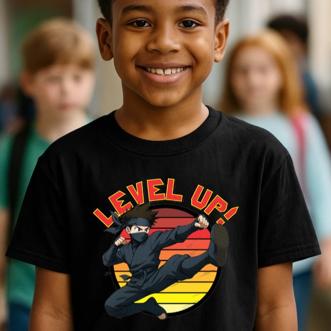 T-shirt En Tri-matière Anime Ninja On Retro Sunset Template (Créateur téléchargé)