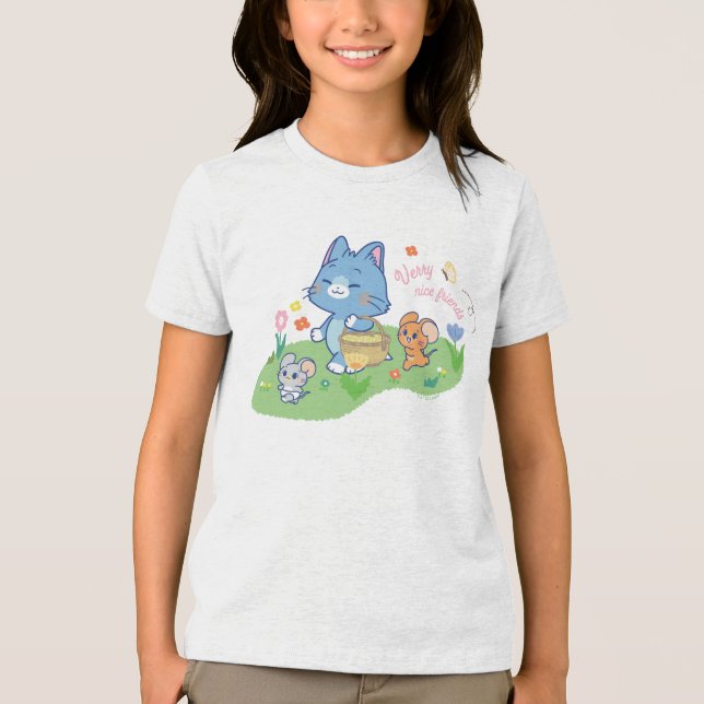 T-shirt En Tri-matière Anime Tom, Jerry et Tuffy Picnic (Recto)
