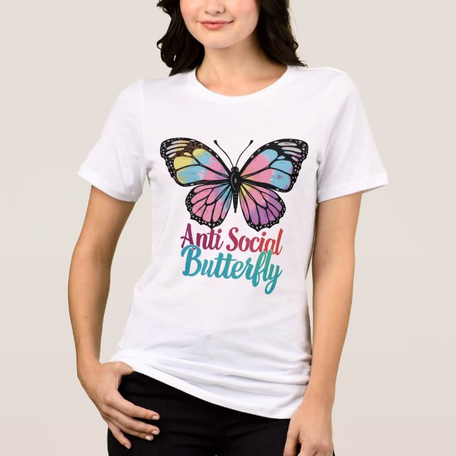 T-shirt En Tri-matière Anti-Social Butterfly – Introvert Statement Tee (Recto)