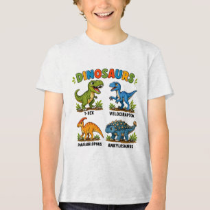 T-shirt En Tri-matière Apprentissage des espèces de dinosaures pour les e