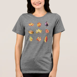 T-shirt En Tri-matière Aquarelle d'automne Feuille Graphisme