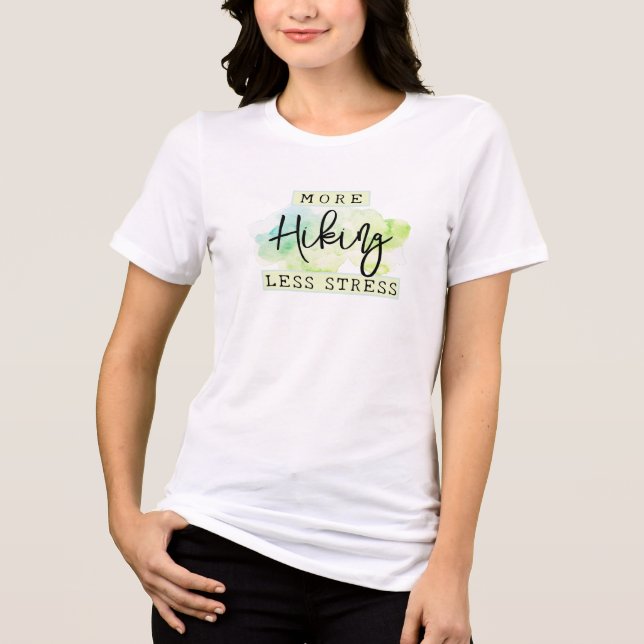 T-shirt En Tri-matière Aquarelle plus Randonnée moins de stress (Recto)