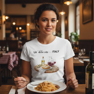 T-shirt En Tri-matière Aquarelle table italienne La Dolce Vita