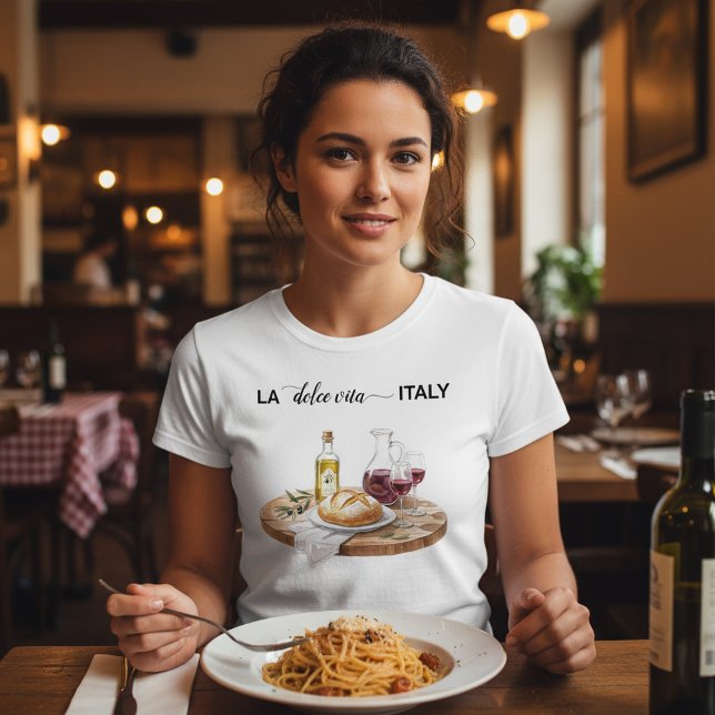 T-shirt En Tri-matière Aquarelle table italienne La Dolce Vita (Créateur téléchargé)