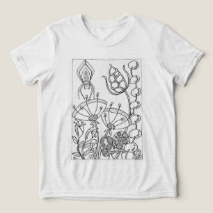 T-shirt En Tri-matière araignée avec fleurs d'imaginaire