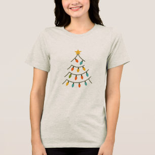T-shirt En Tri-matière Arbre de lumières de Noël magique Glow