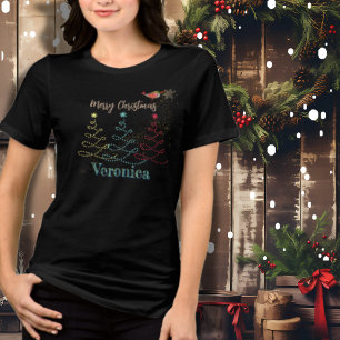 T-shirt En Tri-matière Arbre de Noël avec oiseau