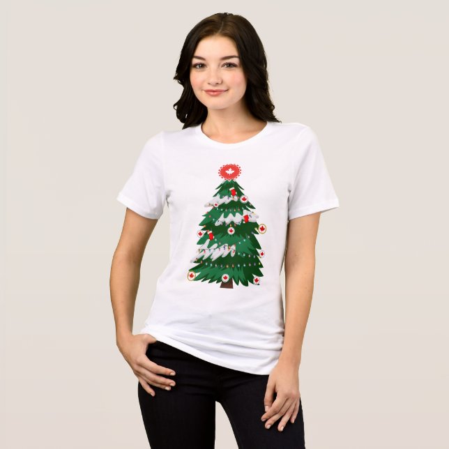 T-shirt En Tri-matière Arbre de Noël Canada Chandail Laide X-mas canadien (Recto plein)
