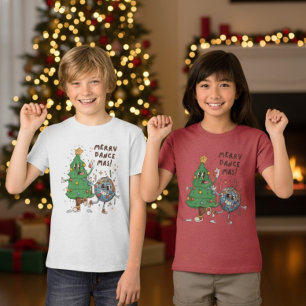 T-shirt En Tri-matière Arbre de Noël Disco Danse de Noël Drôle